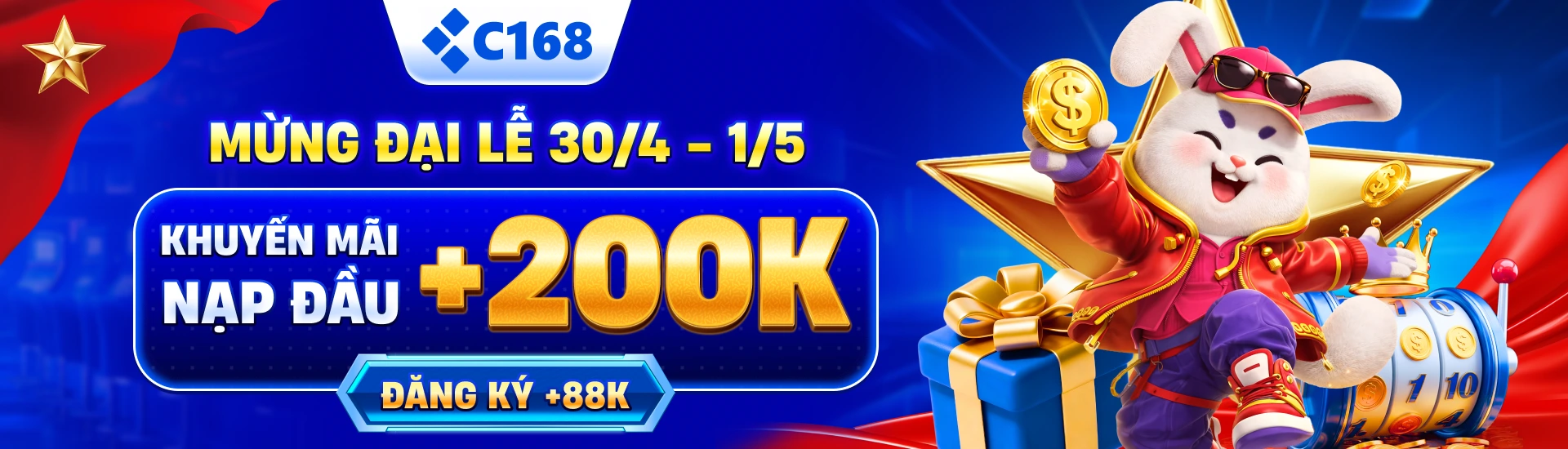 Chào mừng đại lễ 30/4 1/5 tặng nạp đầu 200k đăng ký tặng 88k